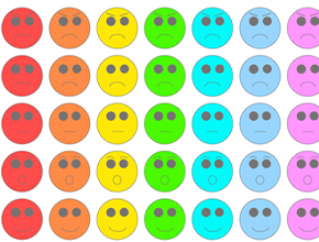 emoticons rendered in host of different colours